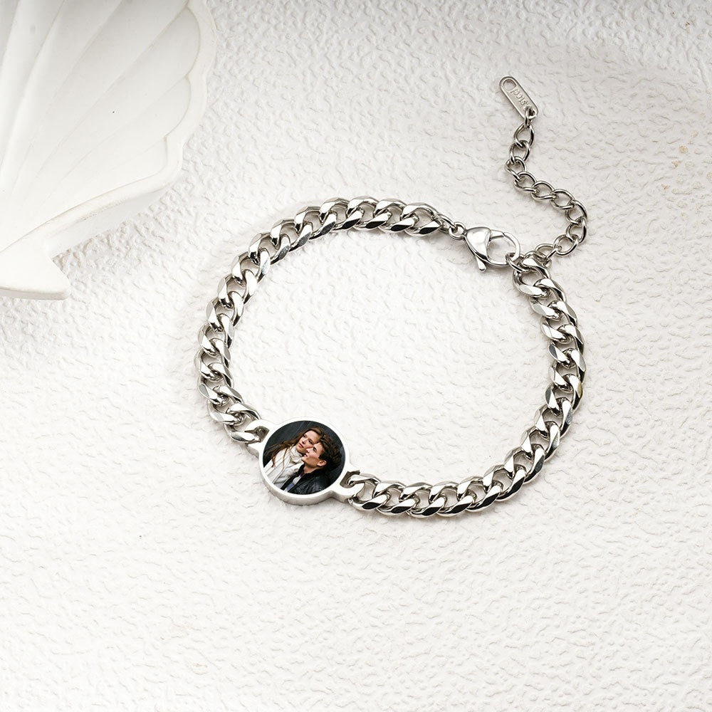 Custom-Made, Ships in 2 Days Metal Geometric Circular Heat Activated Temperature Bracelet