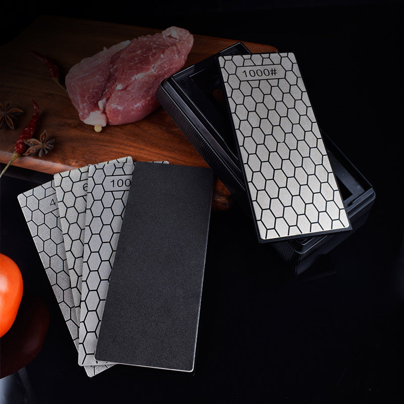 Double-Sided Diamond Honeycomb Knife Sharpener for Home Kitchen - Quick Sharpening Stone &amp; Rod