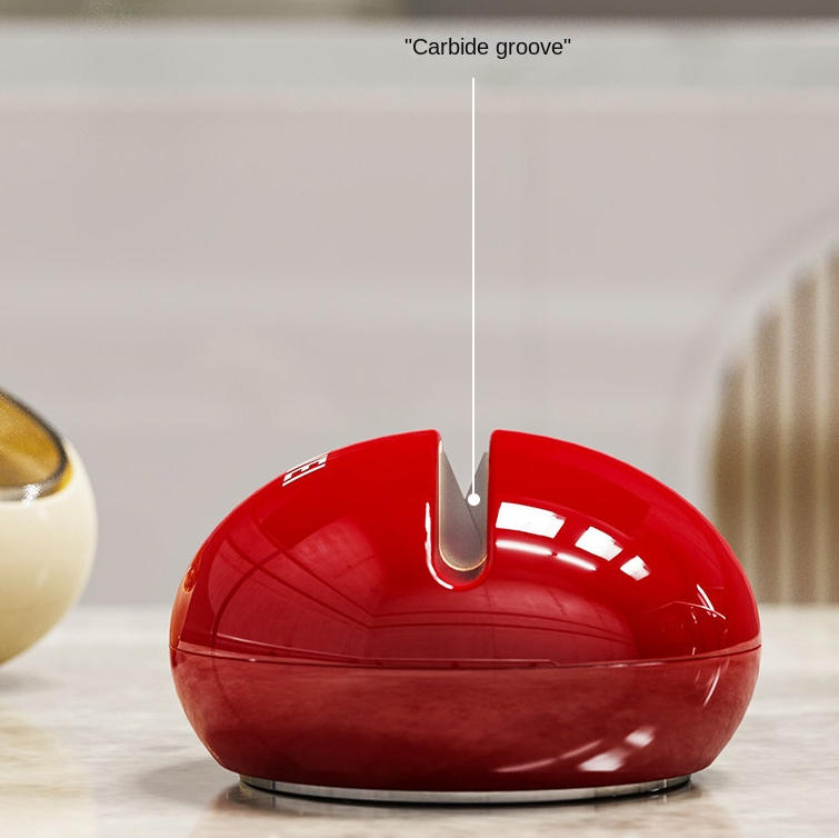 Suction Cup Round Stone Knife Sharpener for Kitchen Knives &amp; Scissors, Quick Sharpening Tool