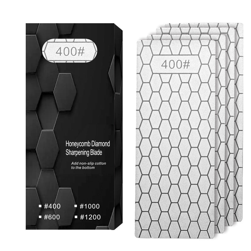 Double-Sided Diamond Honeycomb Knife Sharpener for Home Kitchen - Quick Sharpening Stone &amp; Rod