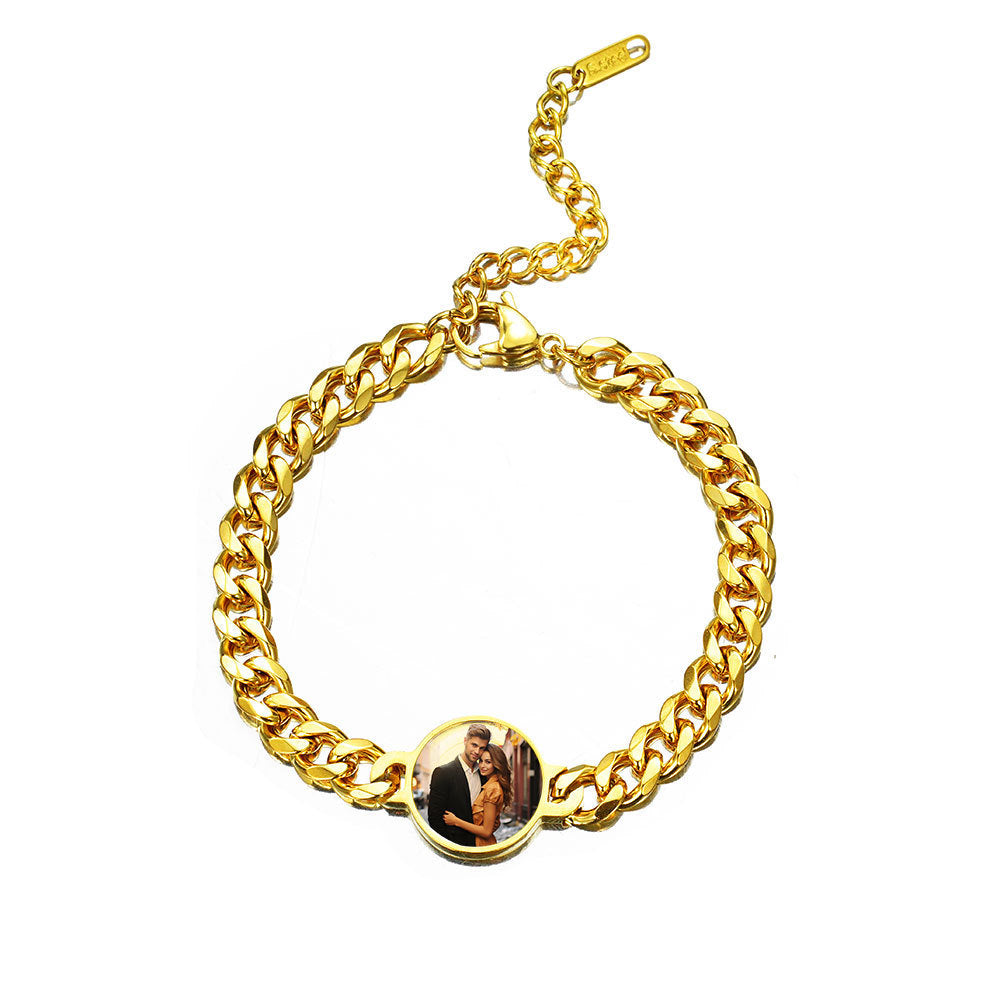 Custom-Made, Ships in 2 Days Metal Geometric Circular Heat Activated Temperature Bracelet