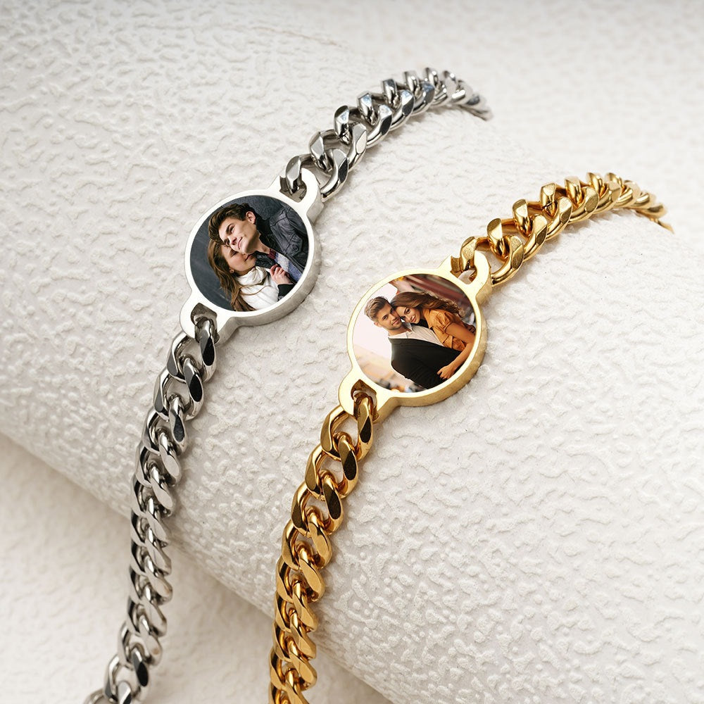 Custom-Made, Ships in 2 Days Metal Geometric Circular Heat Activated Temperature Bracelet