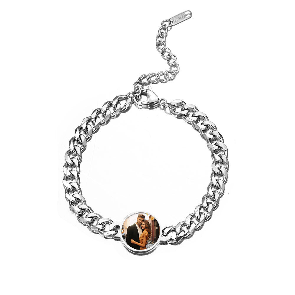 Custom-Made, Ships in 2 Days Metal Geometric Circular Heat Activated Temperature Bracelet