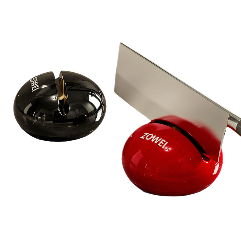 Suction Cup Round Stone Knife Sharpener for Kitchen Knives &amp; Scissors, Quick Sharpening Tool