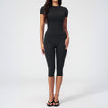 Yoga outfit shaping body high waist fitness versatile seven inch mid length pants sports suit