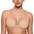 Deep V without padding with steel rims and upper support to gather underwear women's bra